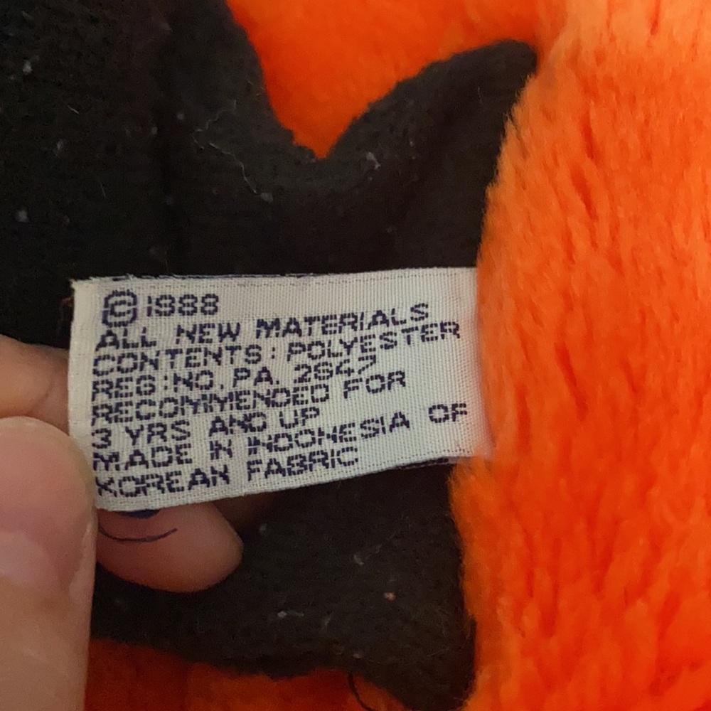 Playful Plush Halloween Pumpkin Plush NWTS 1988 Chrisha Creation Limited - Picture 6 of 15